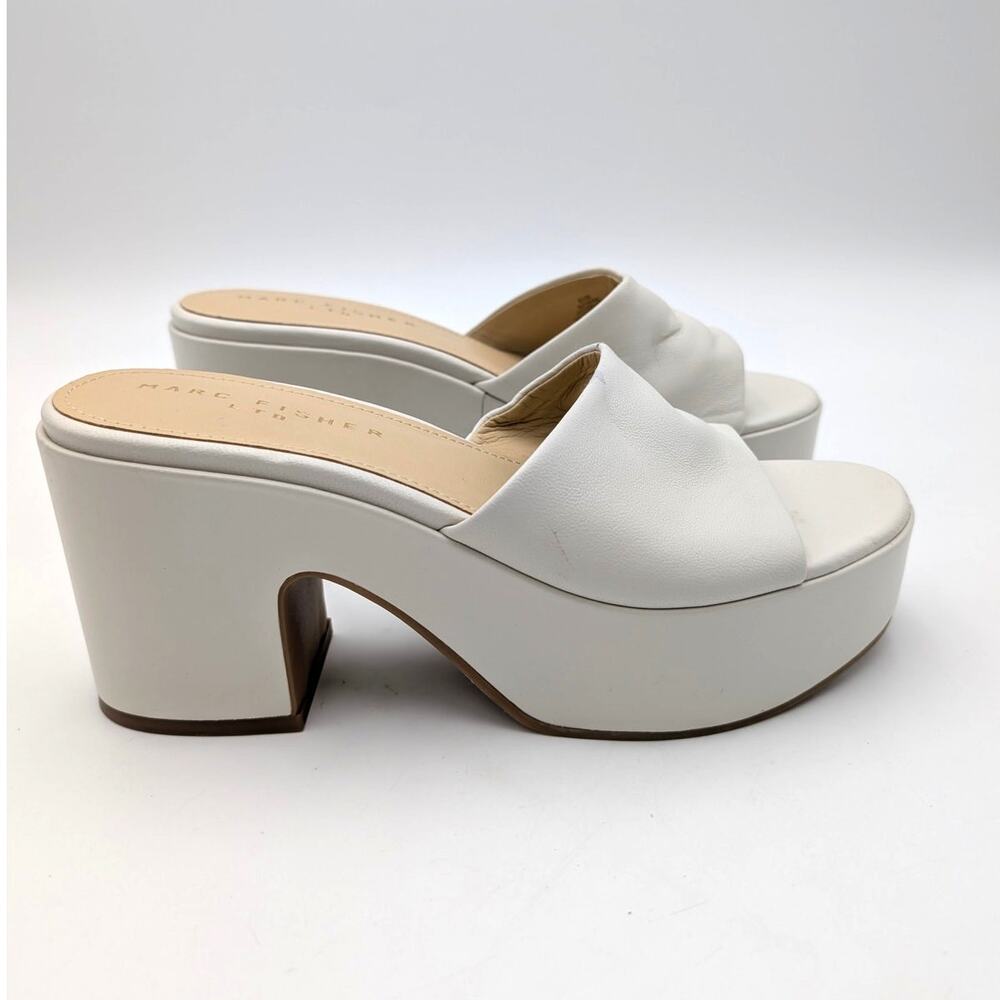 Marc Fisher LTD Forina Slide Heel Sandal Women's Chic Cream Size US8.5M EU39 - Picture 3 of 9